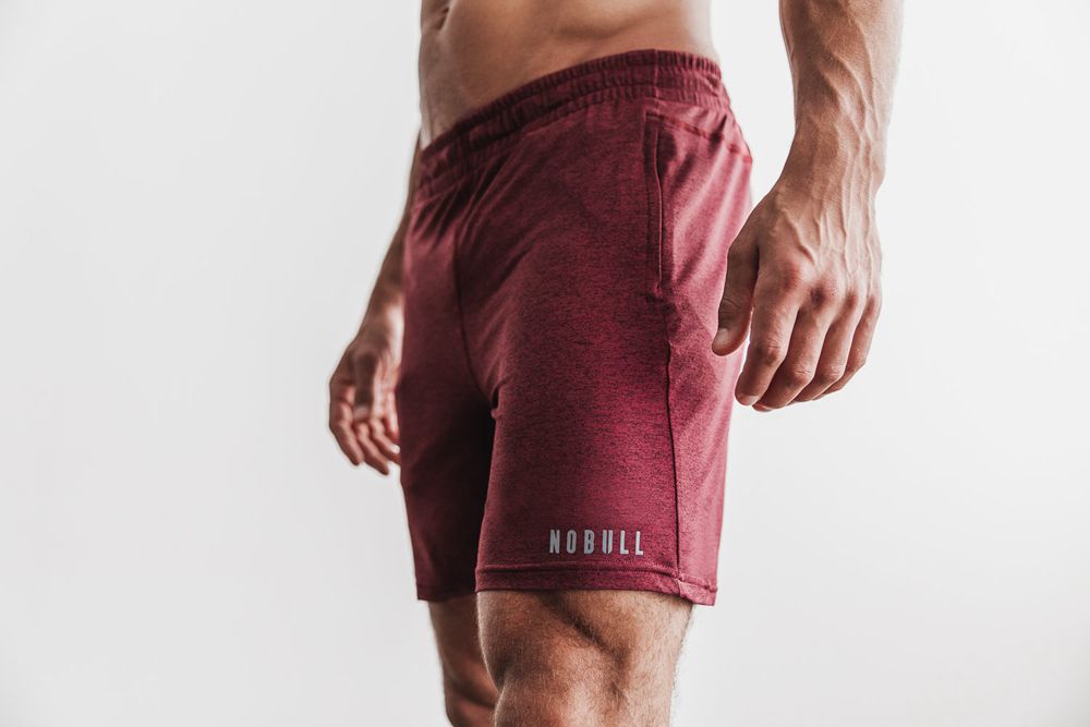 NOBULL Kratke Hlače Muške - Nobull Lightweight Knit 7" Bordo (825107-BNM)